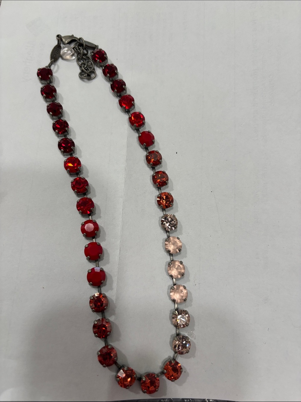 Sabika Red to Blush Gradient Crystal Necklace